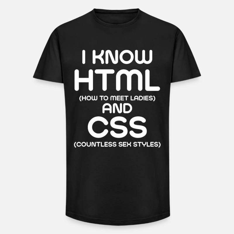 I Know HTML and CSS - Long Fit Men's T-Shirt - black