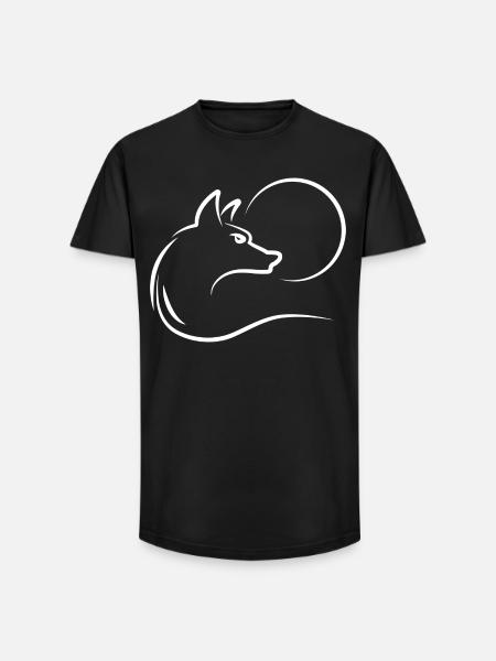 Wolf at full moon - Long Fit Men's T-Shirt - black