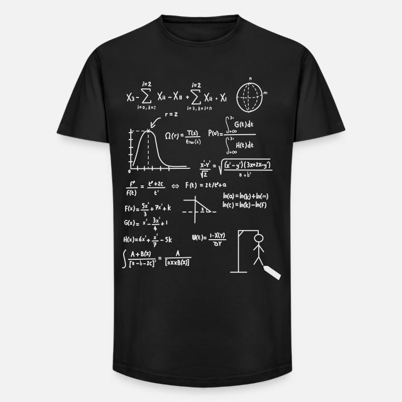 Mathematik - Long Fit Männer T-Shirt - Schwarz
