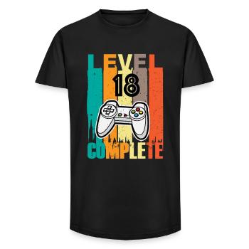 Level 18 Complete Controller 18.Geburtstag - Long Fit Männer T-Shirt - Schwarz - Vorne - AI Model Male 185 light (185cm)