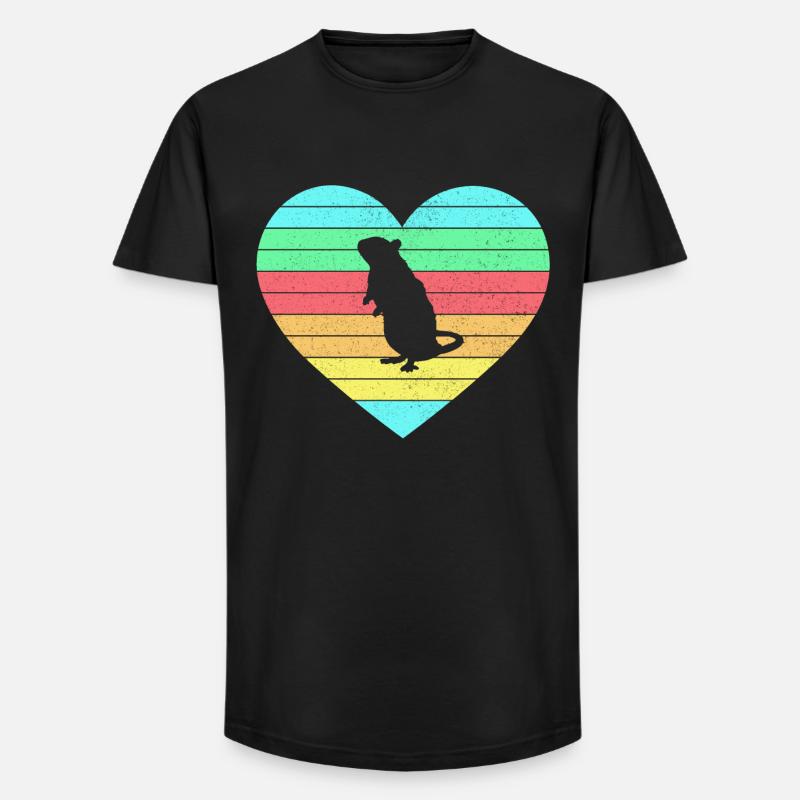 Maus Herz Design mit Regenbogen / Geschenk - Long Fit Männer T-Shirt - Schwarz