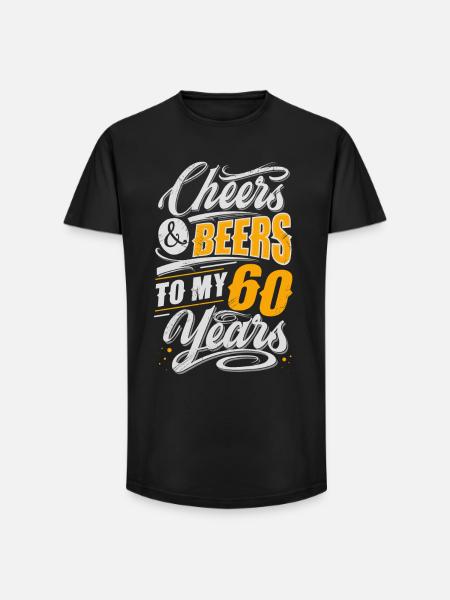 60th birthday beer lover - Long Fit Men's T-Shirt - black
