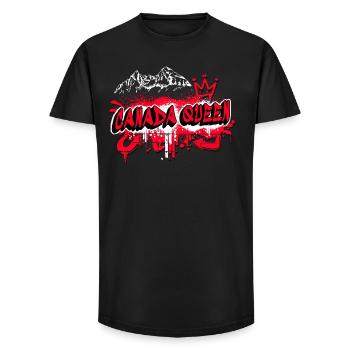 Canada Queen Drapeaux Graffiti Design - T-shirt coupe longue homme - noir - Devant - AI Model Male 185 light (185cm)
