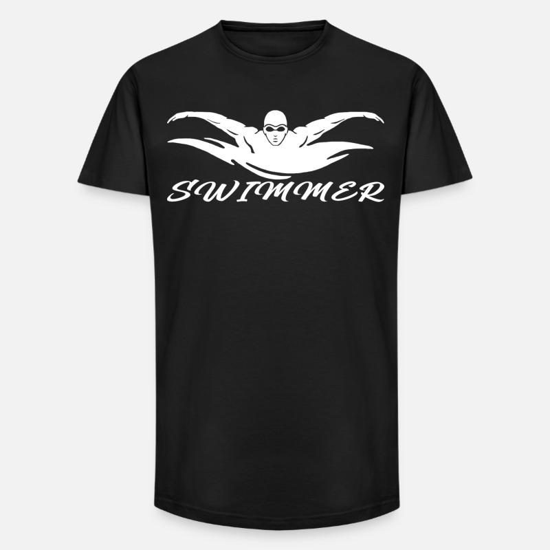Swimmer - Long Fit Männer T-Shirt - Schwarz