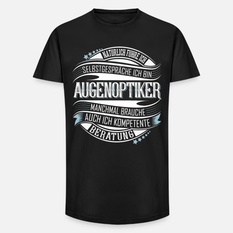 Augenoptiker - Long Fit Männer T-Shirt - Schwarz