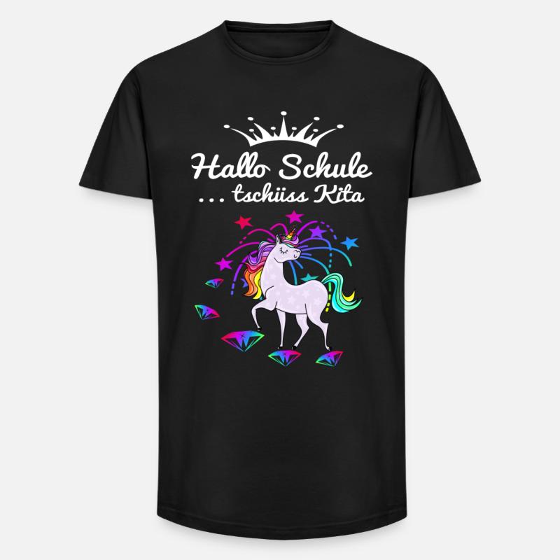 Einhorn Einschulung - Long Fit Männer T-Shirt - Schwarz