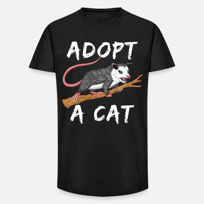 adoptiere eine Katze - Long Fit Männer T-Shirt - Schwarz