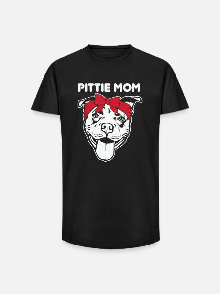 Pittie Mom Pitbull Dog Lovers - Long Fit Men's T-Shirt - black