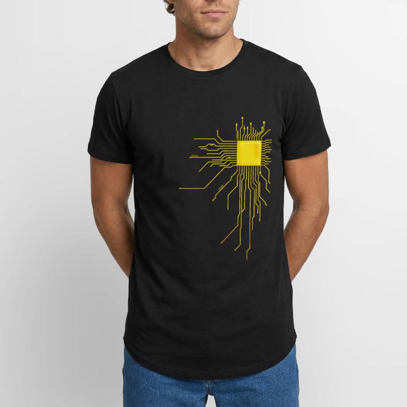 platine Core cpu Computer Nerd Programmer admin Long Fit Men's T-Shirt