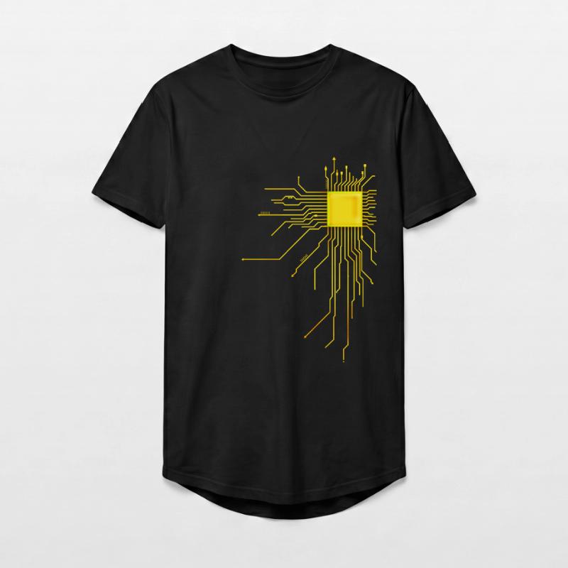 platine Core cpu Computer Nerd Programmer admin Long Fit Men's T-Shirt