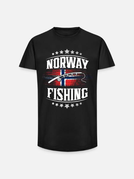 Norwegen Angeln Angler Fischen - Long Fit Männer T-Shirt - Schwarz
