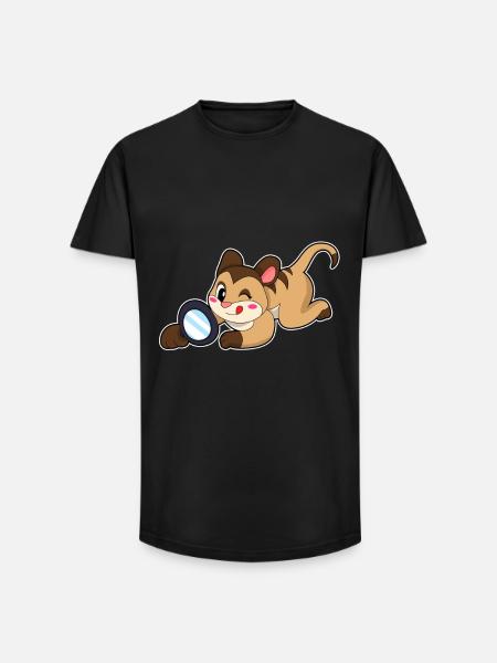 Erdmännchen Detektiv Lupe - Long Fit Männer T-Shirt - Schwarz