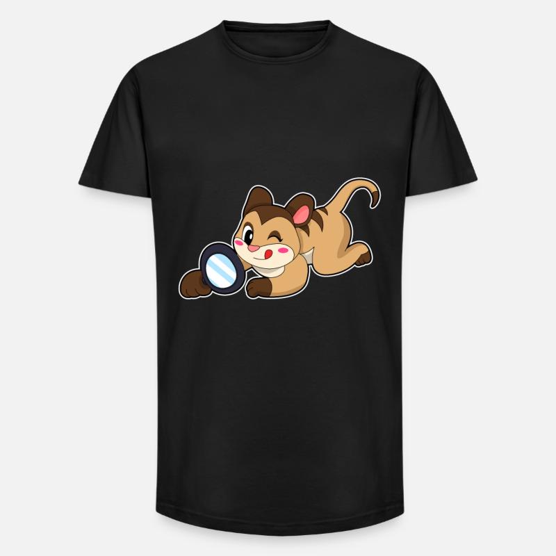Erdmännchen mit Lupe - Long Fit Männer T-Shirt - Schwarz