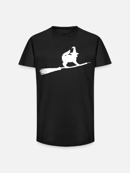 Cat Witch - Long Fit Men's T-Shirt - black