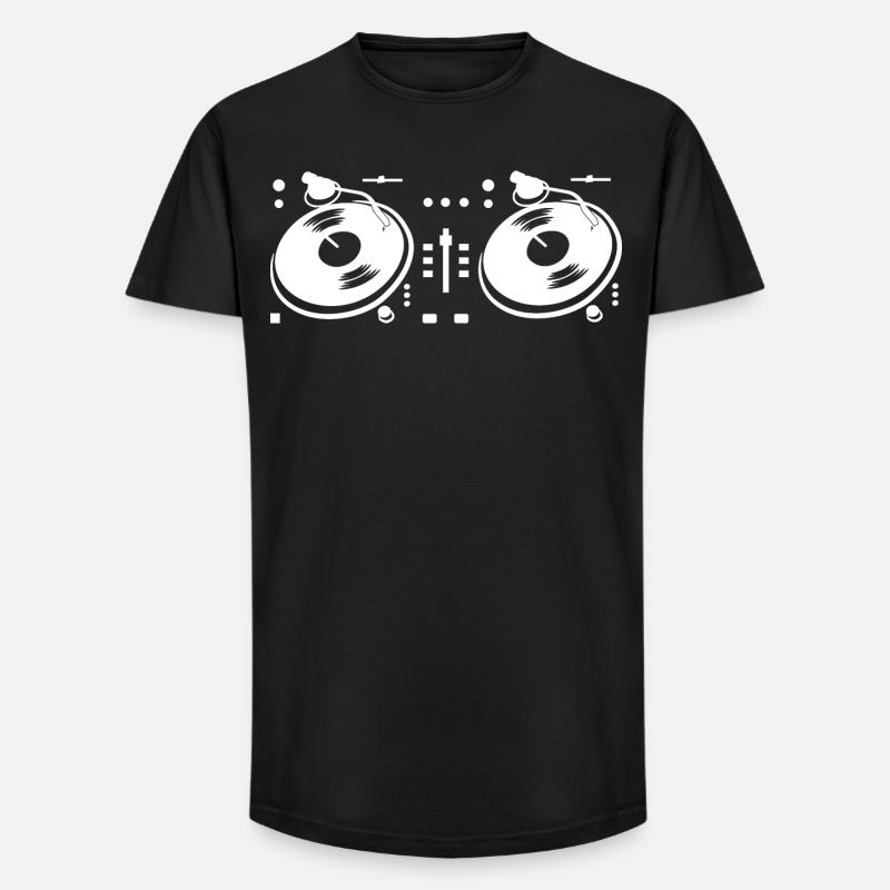 DJ Turntable - Long Fit Männer T-Shirt - Schwarz