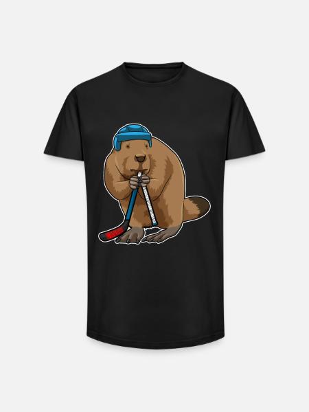 Biber Eishockey Eishockeyschläger - Long Fit Men's T-Shirt - black