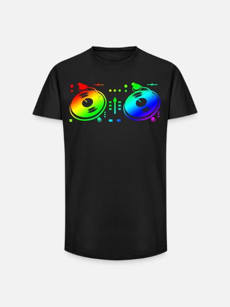 Turntable Disc Jockey - Long Fit Männer T-Shirt - Schwarz