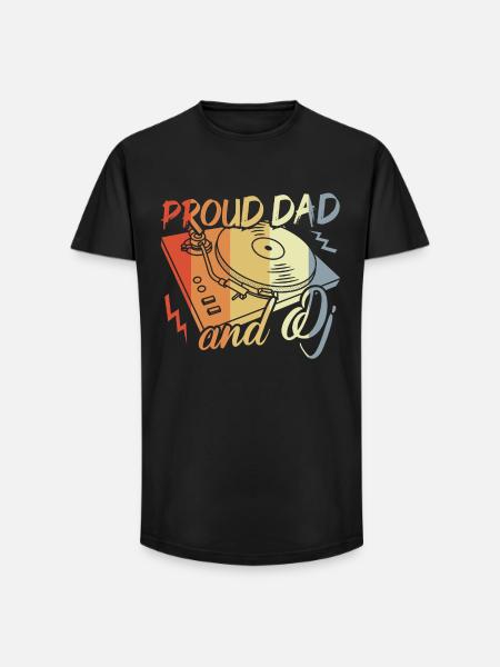 Diskjockey Papa - Long Fit Männer T-Shirt - Schwarz