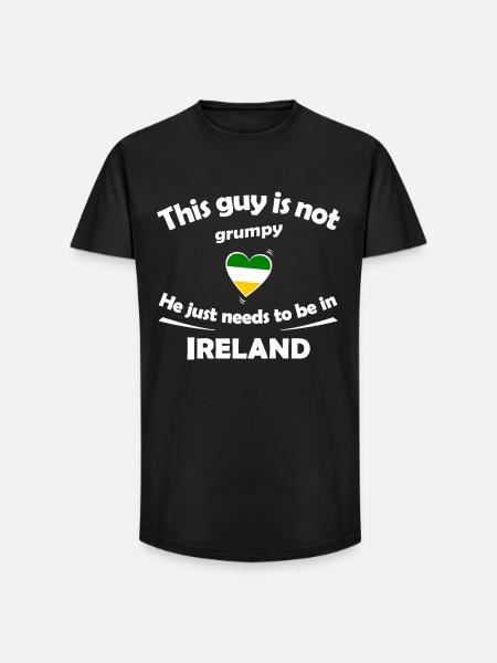 Vacances en Irlande - T-shirt coupe longue homme - noir