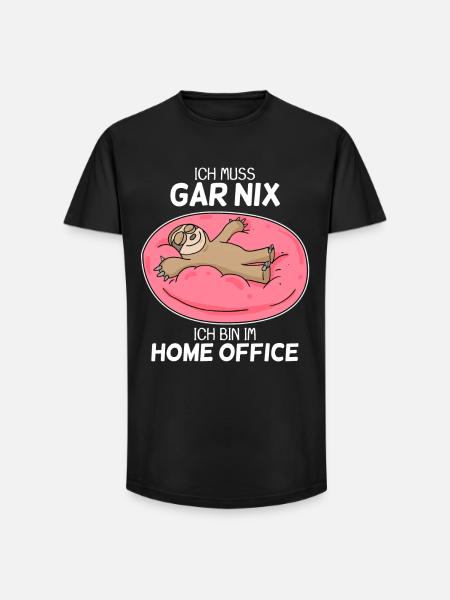 Home Office Spruch - Long Fit Männer T-Shirt - Schwarz