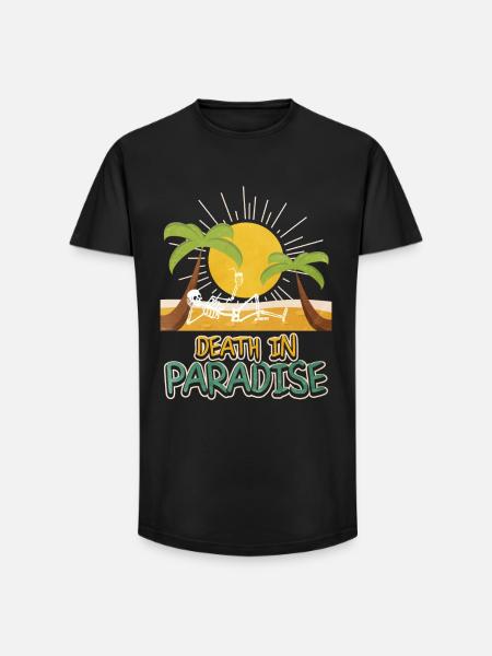 Death in Paradise – Skeleton Holiday Vibes - Long Fit Men's T-Shirt - black