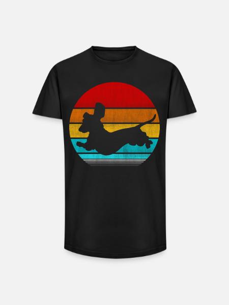 retro vinatge dachshund - Long Fit Men's T-Shirt - black