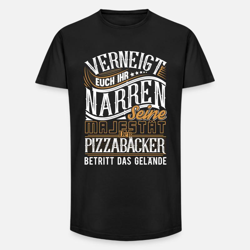 Pizzabäcker - Long Fit Männer T-Shirt - Schwarz