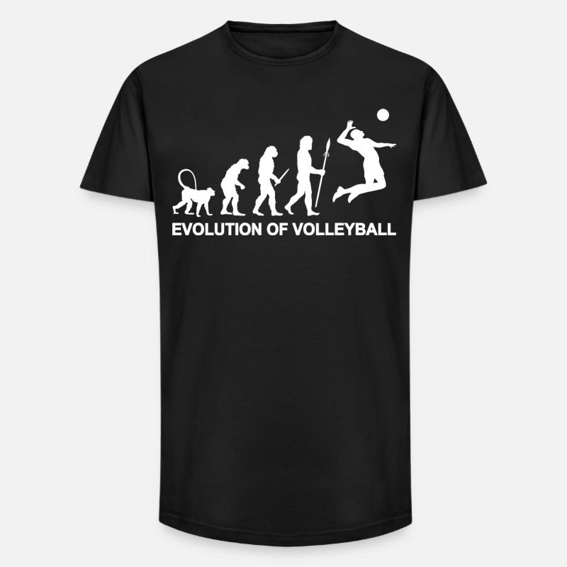 Evolution des Volleyballs - Long Fit Männer T-Shirt - Schwarz
