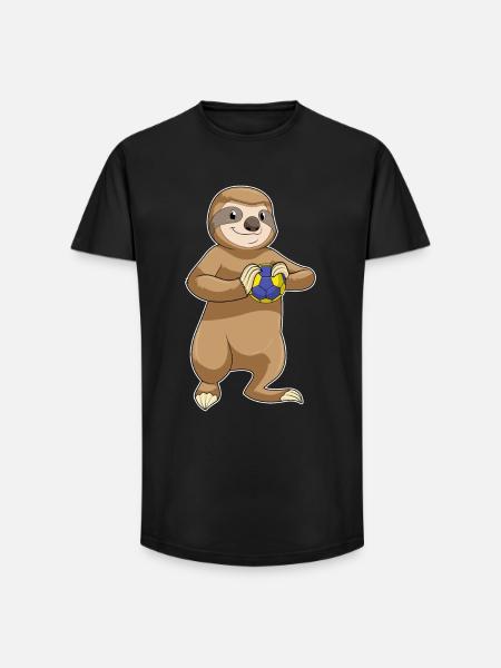 Sloth Handball Player Handball - Long Fit Men's T-Shirt - black