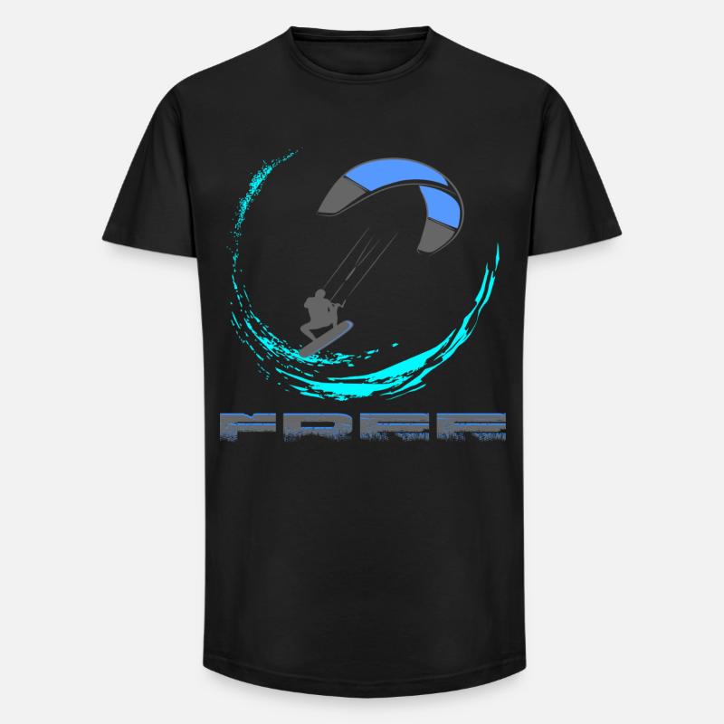 Kitesurf - Long Fit Männer T-Shirt - Schwarz