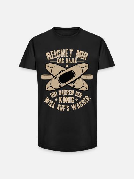 Kajak Kajakfahren - Long Fit Männer T-Shirt - Schwarz