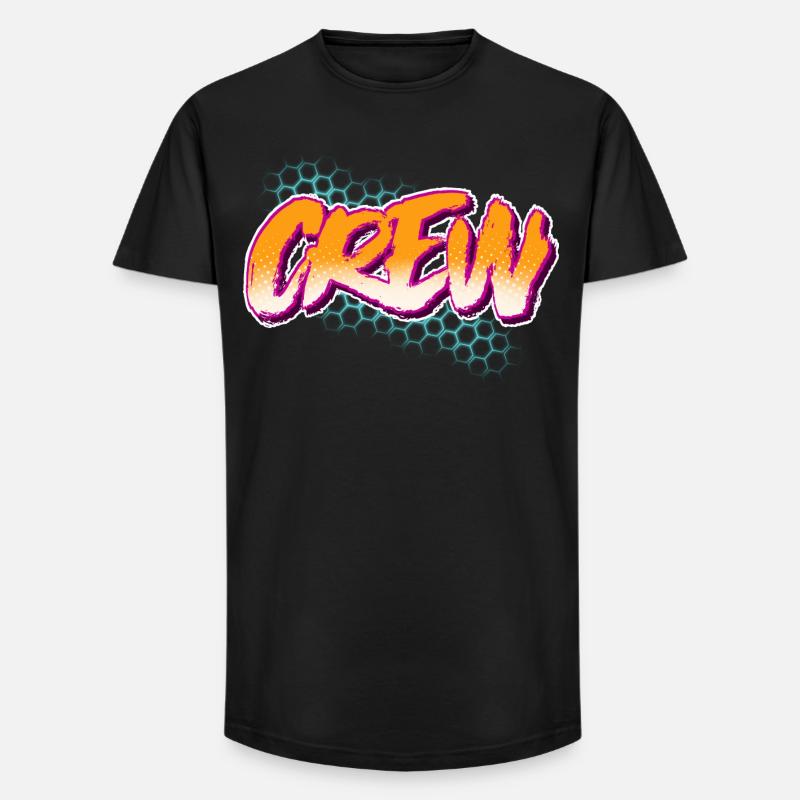 Crew - Long Fit Männer T-Shirt - Schwarz