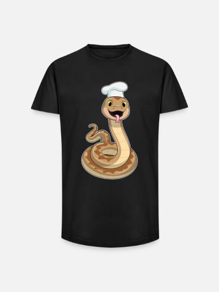 Snake Chef Chef Hat Cooking - Long Fit Men's T-Shirt - black