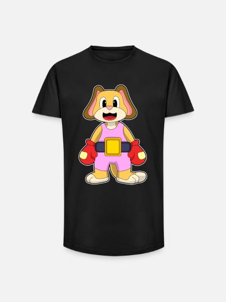 Dog Boxer Boxing Gloves Boxing - Long Fit Men's T-Shirt - black