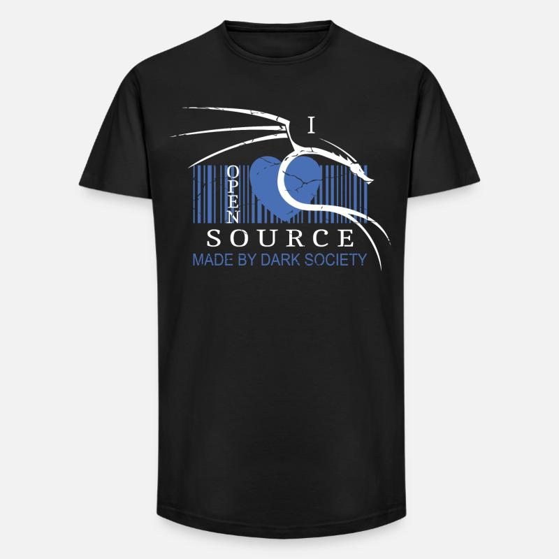 I Love Open Source Software - Long Fit Männer T-Shirt - Schwarz