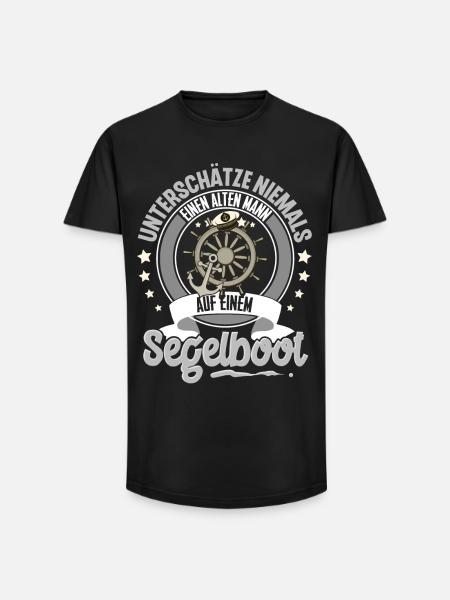 Segeln Segler Segelboot - Long Fit Männer T-Shirt - Schwarz