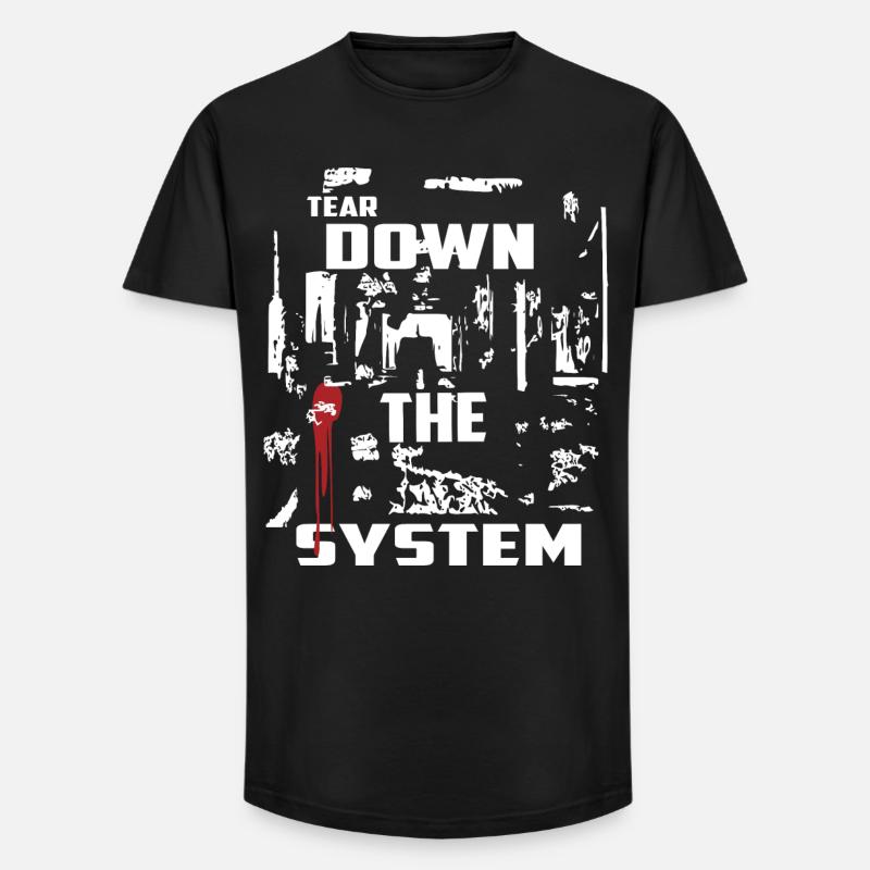 Zerstören Sie das System - Long Fit Männer T-Shirt - Schwarz