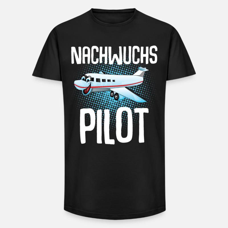 Pilot Kinder Nachwuchs - Long Fit Männer T-Shirt - Schwarz