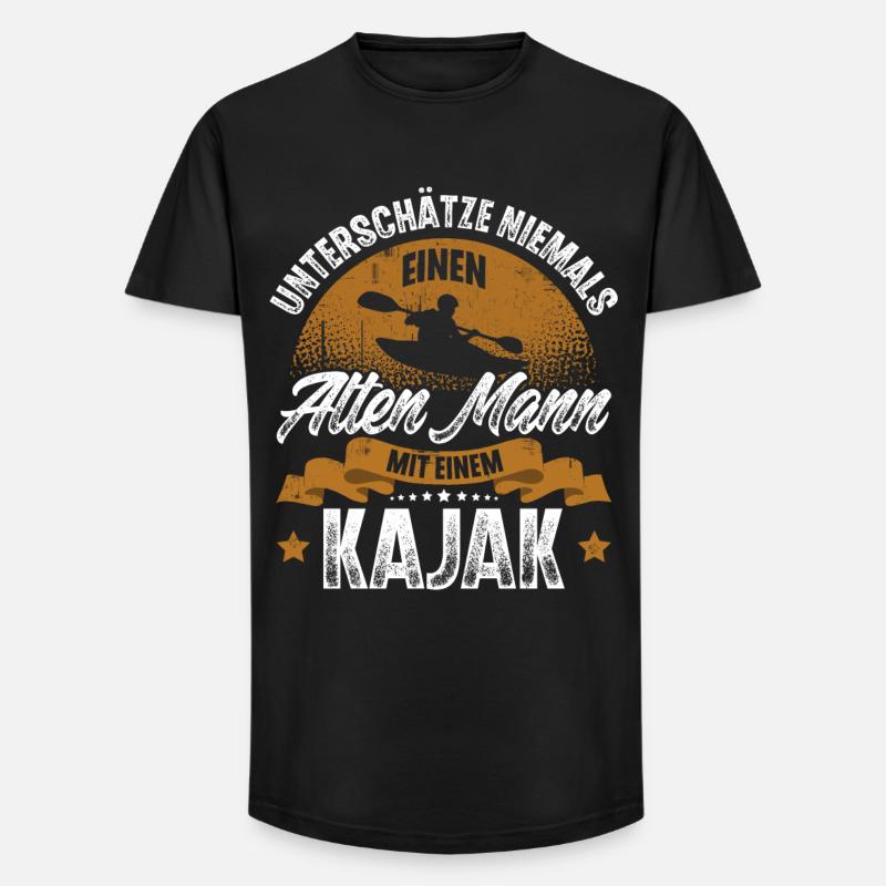 Kajak Kajakfahrer Kajaker - Long Fit Männer T-Shirt - Schwarz