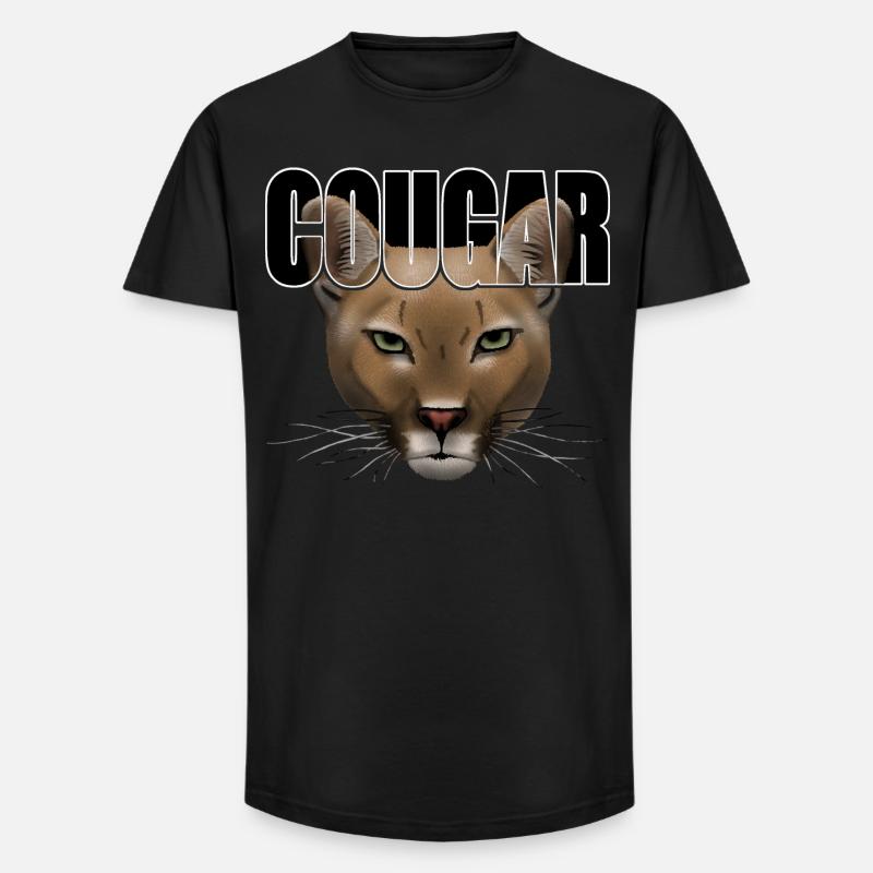 Cougar script R6Z - Long Fit Männer T-Shirt - Schwarz