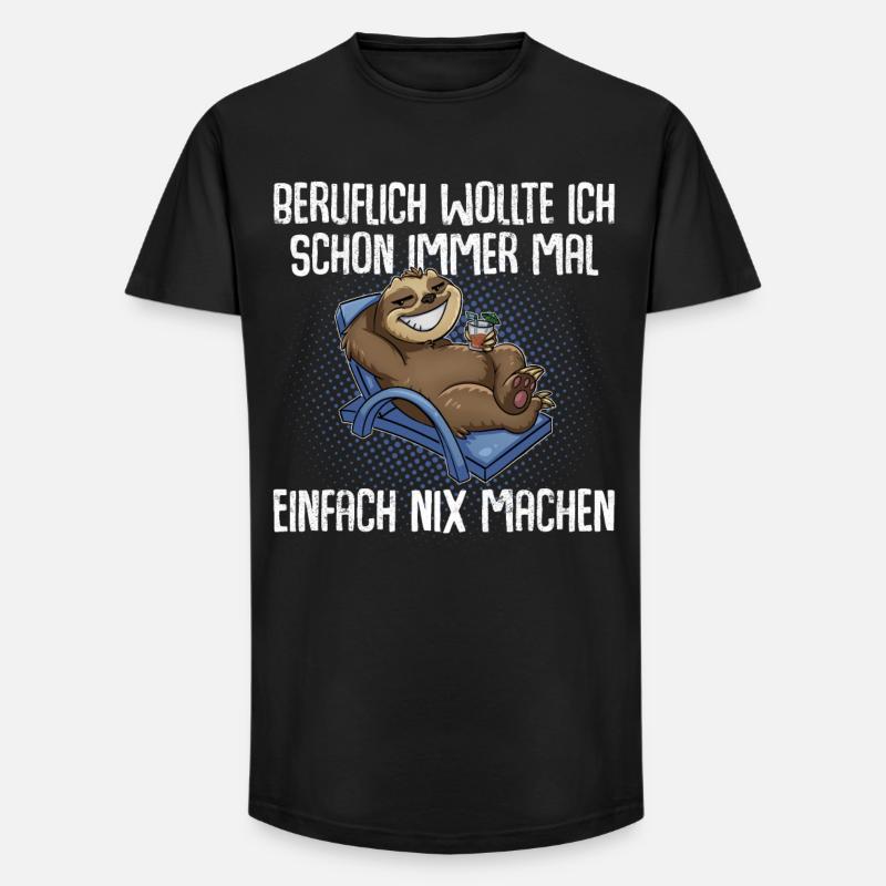 Faultier Beruf - Long Fit Männer T-Shirt - Schwarz