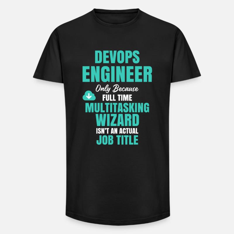 Assistant multitâche DevOps Engineer - T-shirt coupe longue homme - noir