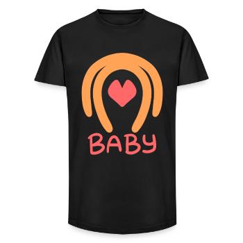 Bébé - T-shirt coupe longue homme - noir - Devant - AI Model Male 185 light (185cm)
