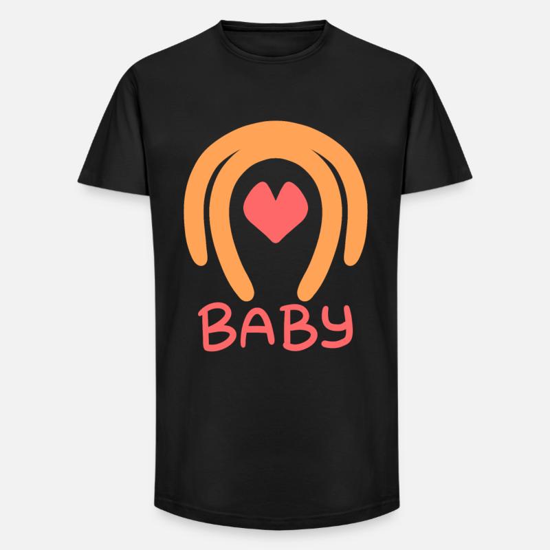 Bébé - T-shirt coupe longue homme - noir