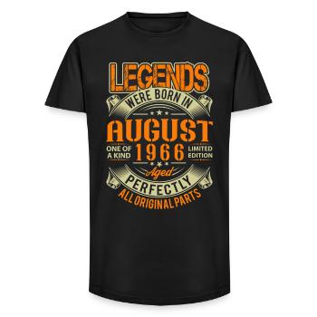 1966 August Birthday Legend - Long Fit Men's T-Shirt - black - Front - AI Model Male 185 light (185cm)