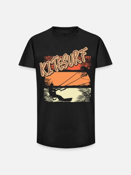 Kitesurfen Kitesurf Kitesurfer Kiteboard - Long Fit Men's T-Shirt - black