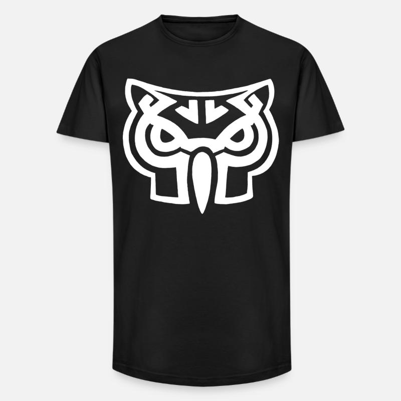 Weißer Eulenkopf - Long Fit Männer T-Shirt - Schwarz