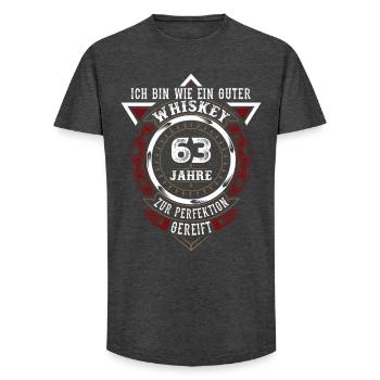 63. Geburtstag Whiskey Whisky - Long Fit Männer T-Shirt - Anthrazit - Vorne - AI Model Male 185 light (185cm)
