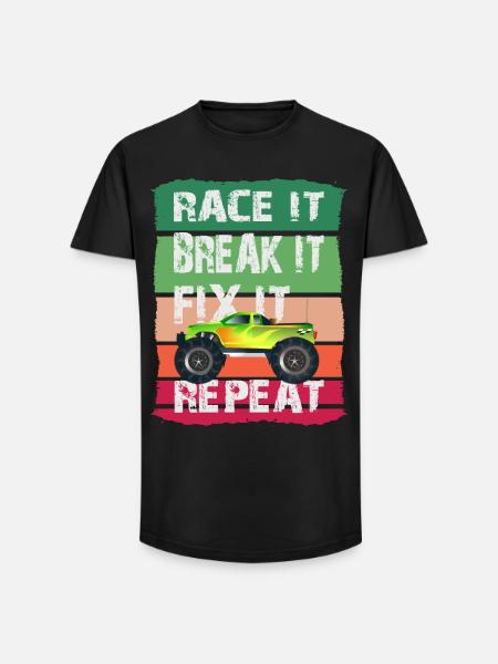 RC Model Car - Long Fit Men's T-Shirt - black