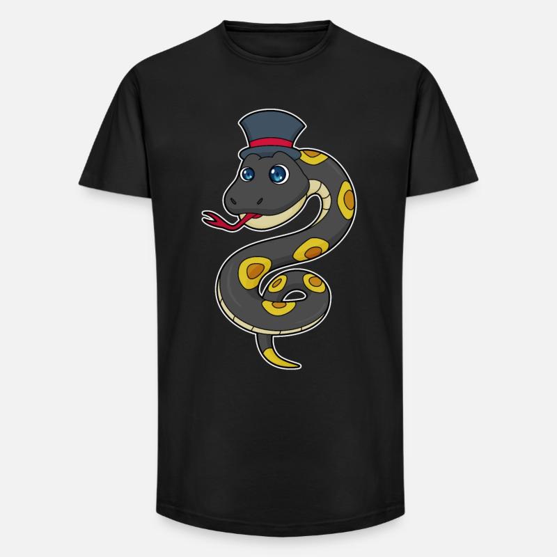 Schlange mit Hut - Long Fit Männer T-Shirt - Schwarz